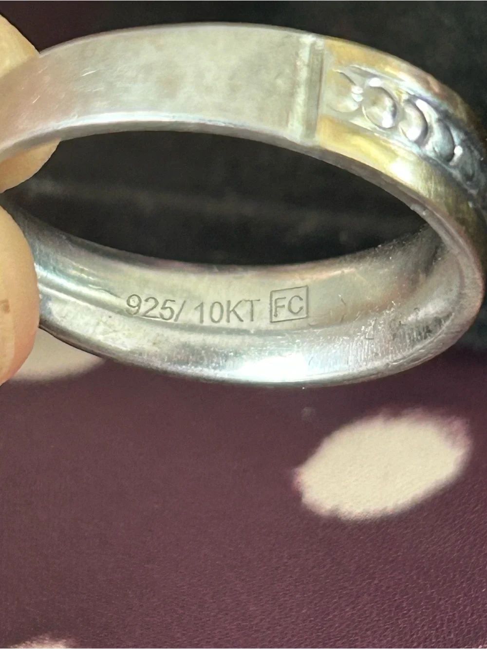 Vintage Men’s Sterling/10kt Gold ring signed FC size 11
